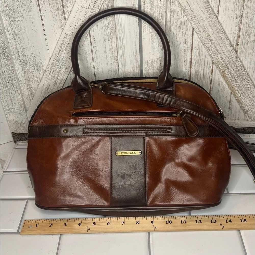 Stone & Co. Two-Tone bonded Leather Satchel